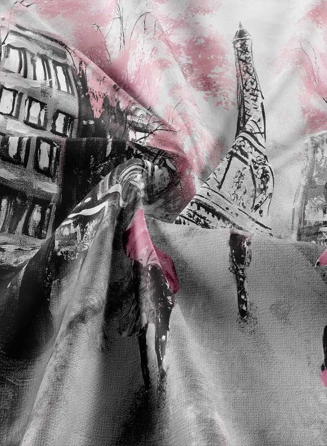 Drgilau Paris Eiffel Tower Tapestry Wall Hanging, Pink Wall Decor Tapestries Eiffel Tower Aesthetic France Romantic Wall Art Tapestry for Woman Teen Girls Bedroom Living Room Dorm - Image 4